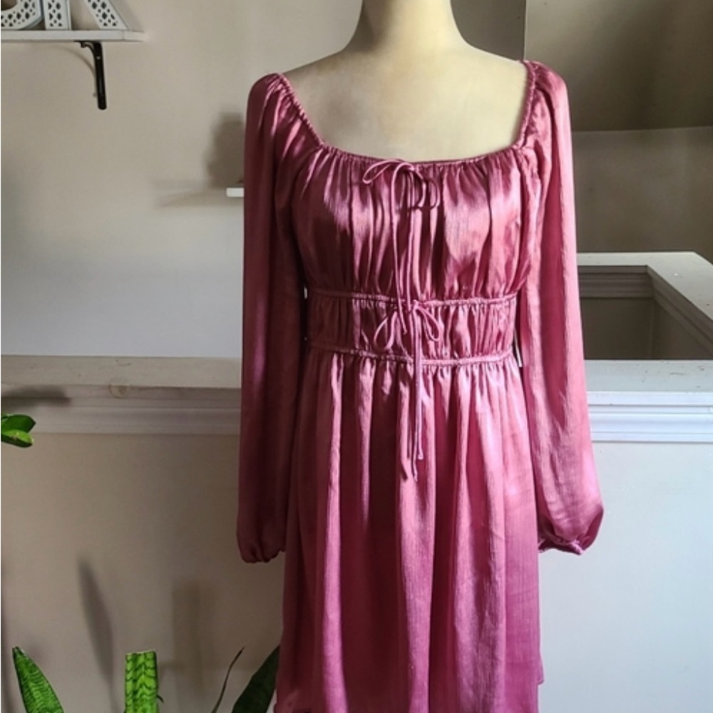 ARULA Pink Long Sleeve Dress